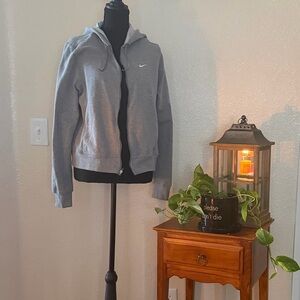 Nike Light Gray Zip-Up Hoodie Jacket